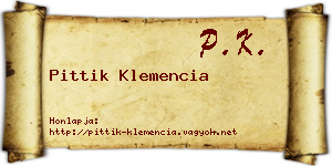 Pittik Klemencia névjegykártya